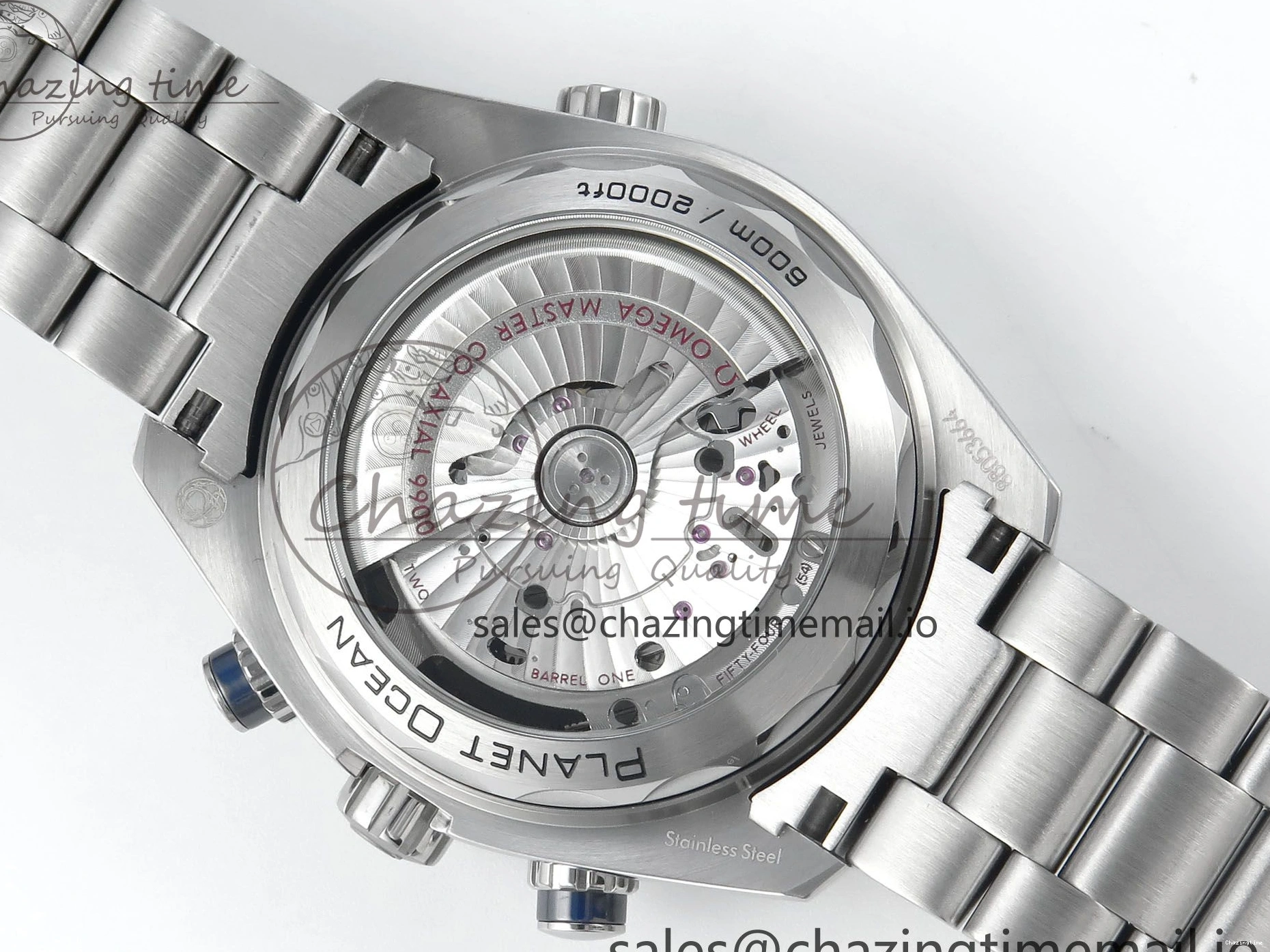 1231 FreshLook Planet Ocean Master Chronometer 600M 45.5mm SS SCF 1:1 Best Edition Black Bezel Black Dial on SS Bracelet A9900 Super Clone 7675